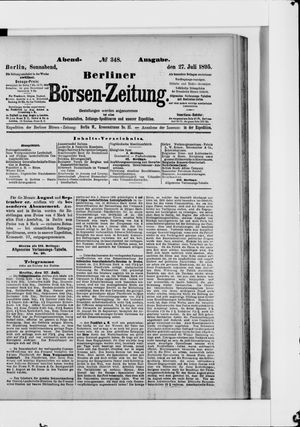 Berliner Börsen-Zeitung vom 27.07.1895