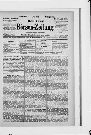 Berliner Börsen-Zeitung on Jul 31, 1895