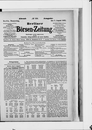 Berliner Börsen-Zeitung vom 01.08.1895