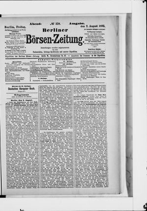 Berliner Börsen-Zeitung vom 02.08.1895