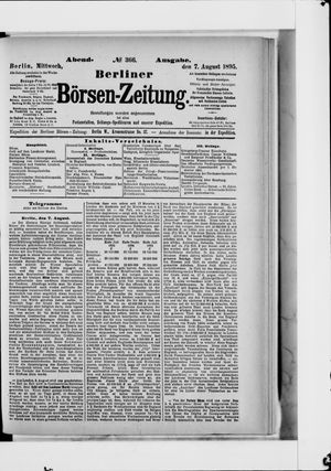 Berliner Börsen-Zeitung vom 07.08.1895