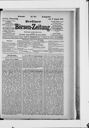 Berliner Börsen-Zeitung on Aug 8, 1895