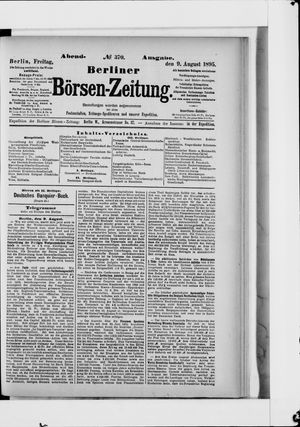 Berliner Börsen-Zeitung on Aug 9, 1895