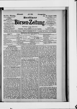Berliner Börsen-Zeitung on Aug 13, 1895