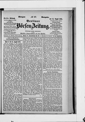Berliner Börsen-Zeitung on Aug 14, 1895