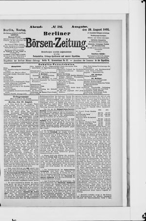 Berliner Börsen-Zeitung on Aug 19, 1895