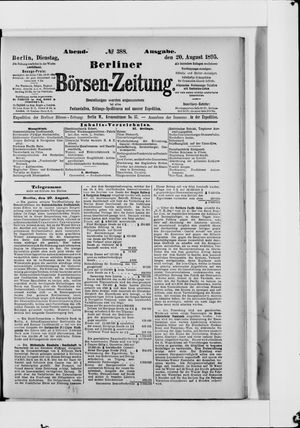 Berliner Börsen-Zeitung vom 20.08.1895