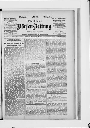 Berliner Börsen-Zeitung vom 21.08.1895