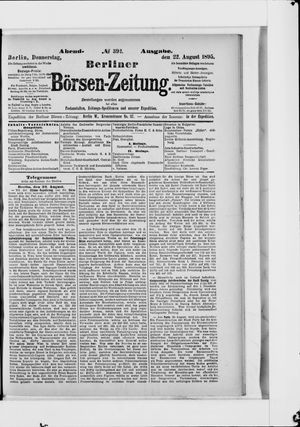 Berliner Börsen-Zeitung vom 22.08.1895