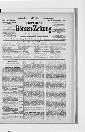 Berliner Börsen-Zeitung vom 09.09.1895