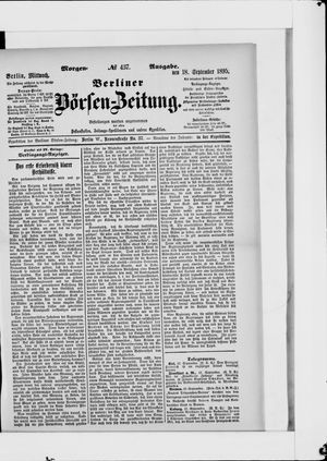 Berliner Börsen-Zeitung vom 18.09.1895