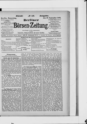Berliner Börsen-Zeitung vom 19.09.1895