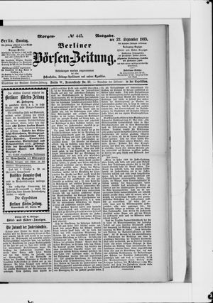 Berliner Börsen-Zeitung vom 22.09.1895