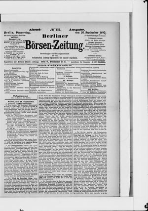 Berliner Börsen-Zeitung vom 26.09.1895