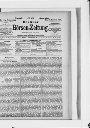 Berliner Börsen-Zeitung on Oct 10, 1895