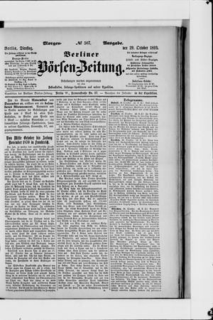 Berliner Börsen-Zeitung vom 29.10.1895
