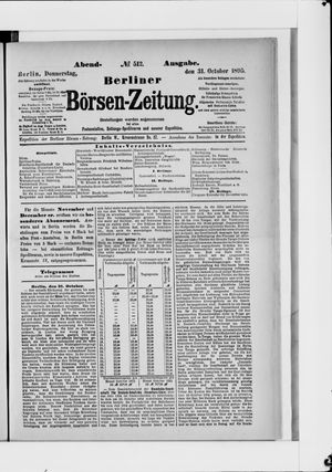 Berliner Börsen-Zeitung vom 31.10.1895