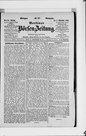 Berliner Börsen-Zeitung vom 01.11.1895