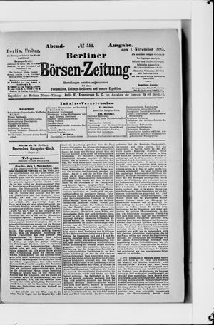 Berliner Börsen-Zeitung vom 01.11.1895