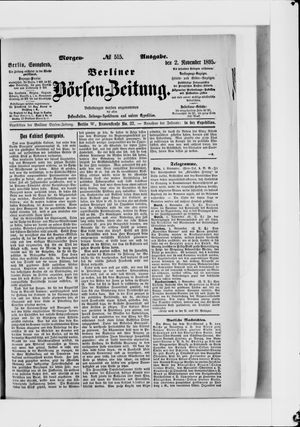 Berliner Börsen-Zeitung vom 02.11.1895