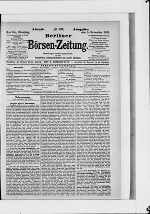Berliner Börsen-Zeitung on Nov 5, 1895