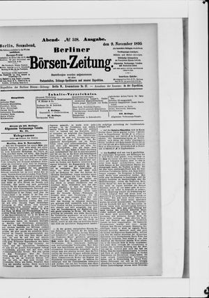 Berliner Börsen-Zeitung vom 09.11.1895