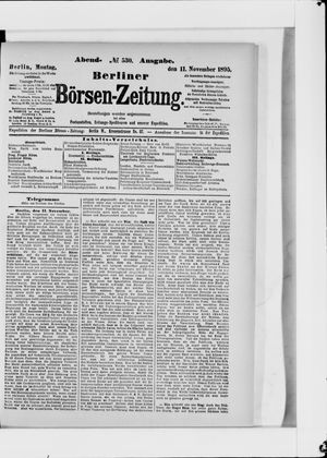 Berliner Börsen-Zeitung vom 11.11.1895