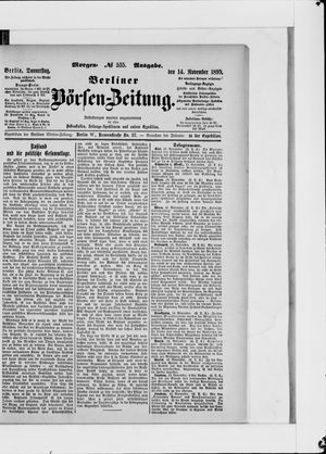 Berliner Börsen-Zeitung vom 14.11.1895