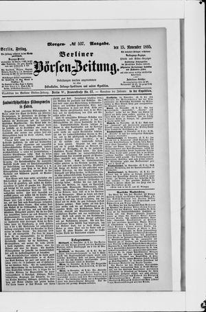 Berliner Börsen-Zeitung vom 15.11.1895