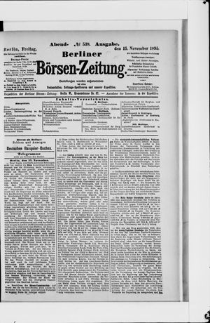 Berliner Börsen-Zeitung vom 15.11.1895