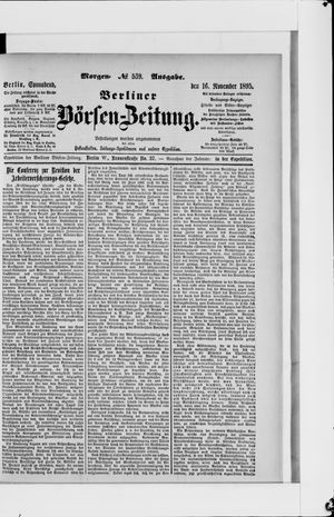 Berliner Börsen-Zeitung vom 16.11.1895