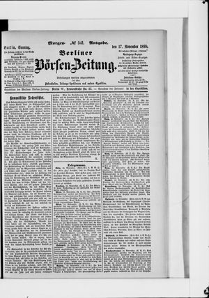 Berliner Börsen-Zeitung vom 17.11.1895