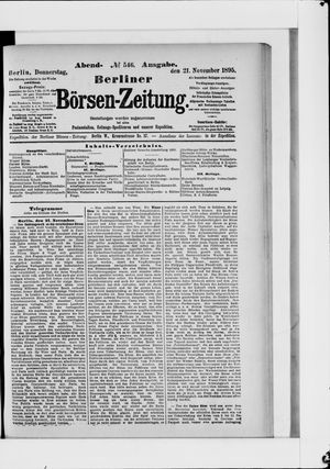 Berliner Börsen-Zeitung vom 21.11.1895