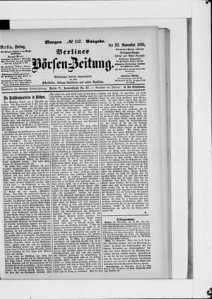 Berliner Börsen-Zeitung vom 22.11.1895