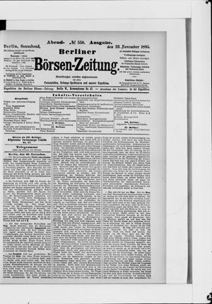 Berliner Börsen-Zeitung vom 23.11.1895