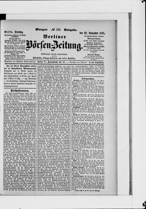 Berliner Börsen-Zeitung vom 26.11.1895