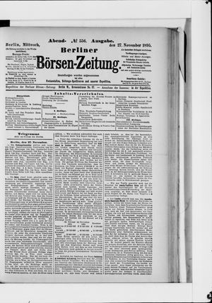 Berliner Börsen-Zeitung vom 27.11.1895