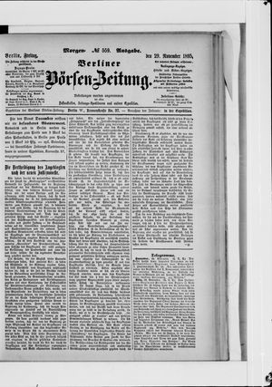 Berliner Börsen-Zeitung vom 29.11.1895