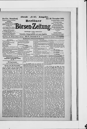 Berliner Börsen-Zeitung vom 30.11.1895
