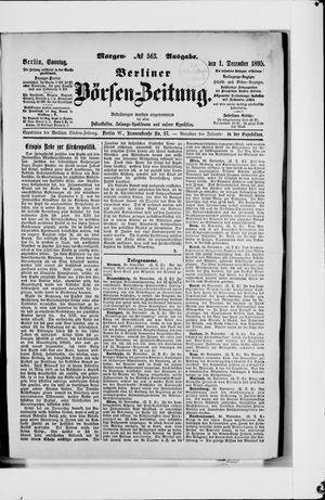 Berliner Börsen-Zeitung vom 01.12.1895