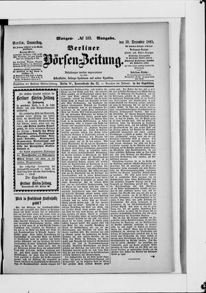 Berliner Börsen-Zeitung vom 19.12.1895