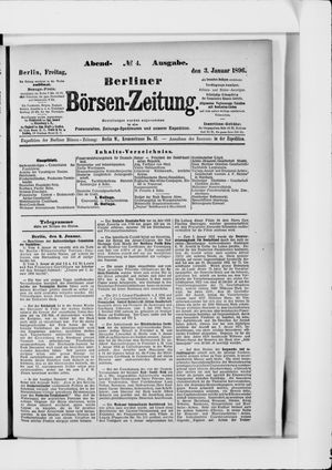 Berliner Börsen-Zeitung on Jan 3, 1896