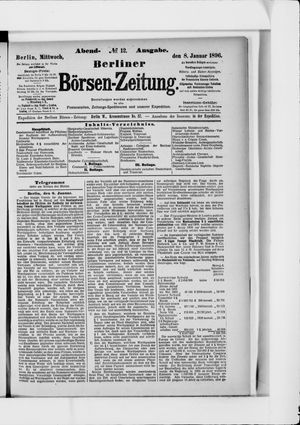 Berliner Börsen-Zeitung on Jan 8, 1896