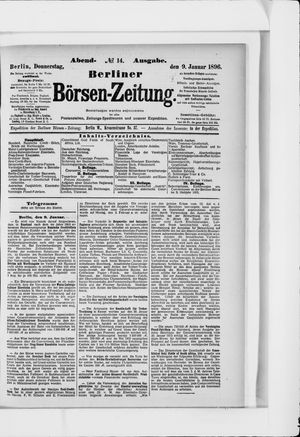 Berliner Börsen-Zeitung on Jan 9, 1896