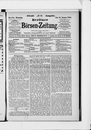 Berliner Börsen-Zeitung on Jan 14, 1896
