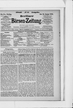 Berliner Börsen-Zeitung on Jan 24, 1896