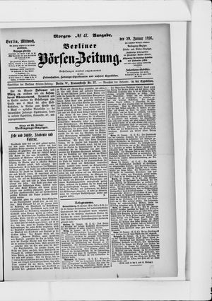Berliner Börsen-Zeitung on Jan 29, 1896