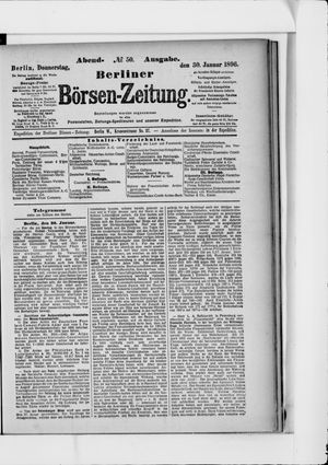 Berliner Börsen-Zeitung on Jan 30, 1896