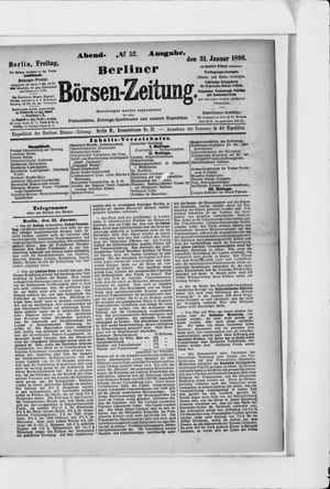 Berliner Börsen-Zeitung on Jan 31, 1896