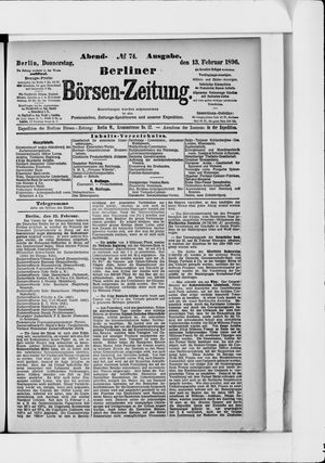 Berliner Börsen-Zeitung vom 13.02.1896